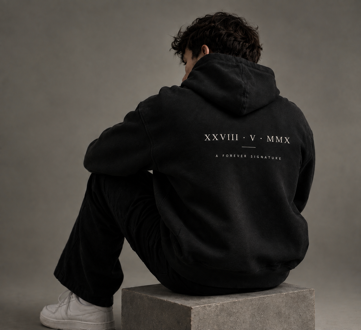 ARTIVO premium heavyweight Signature Hoodie back view