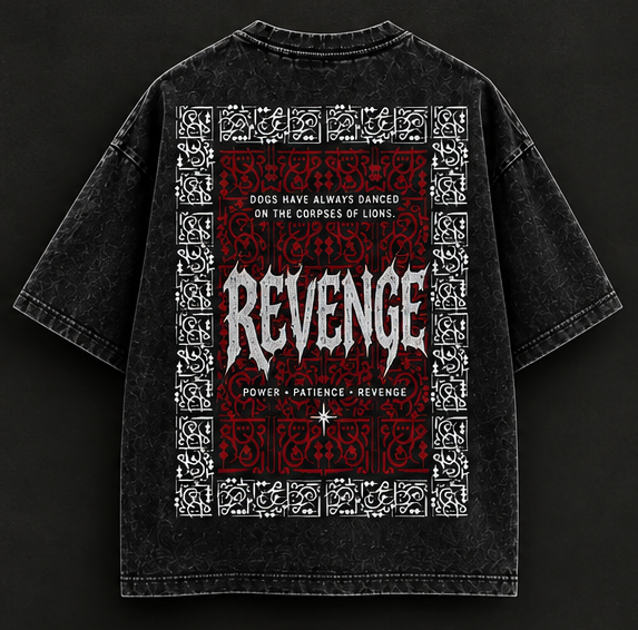 Revenge - Oversized Acid Wash Tee