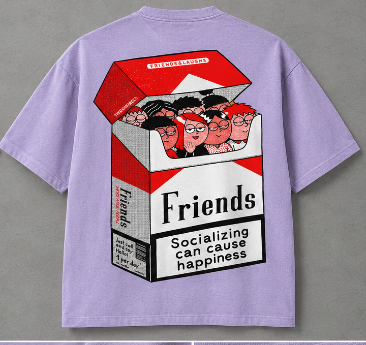 CIGARETTE FRIENDS — Oversized Graphic Tee