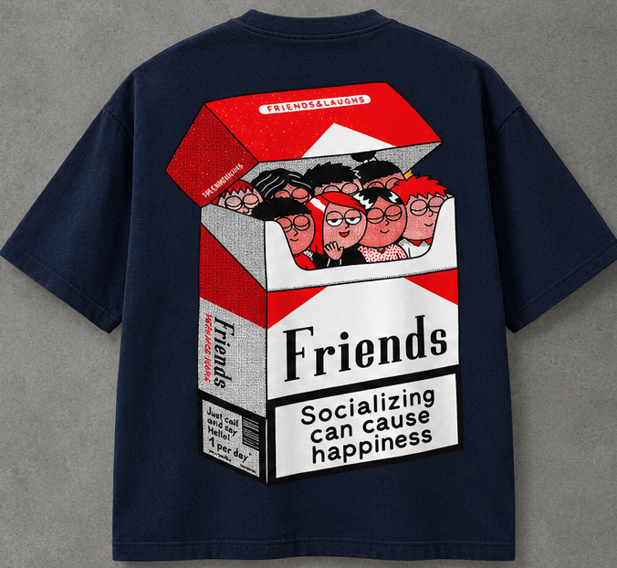 CIGARETTE FRIENDS — Oversized Graphic Tee