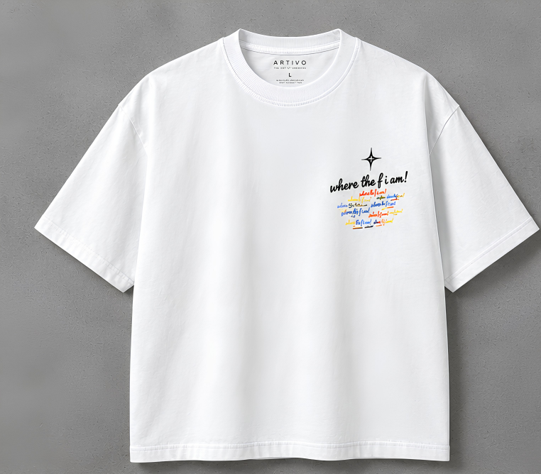 Oversized Graphic TEE. Where The F I Am?